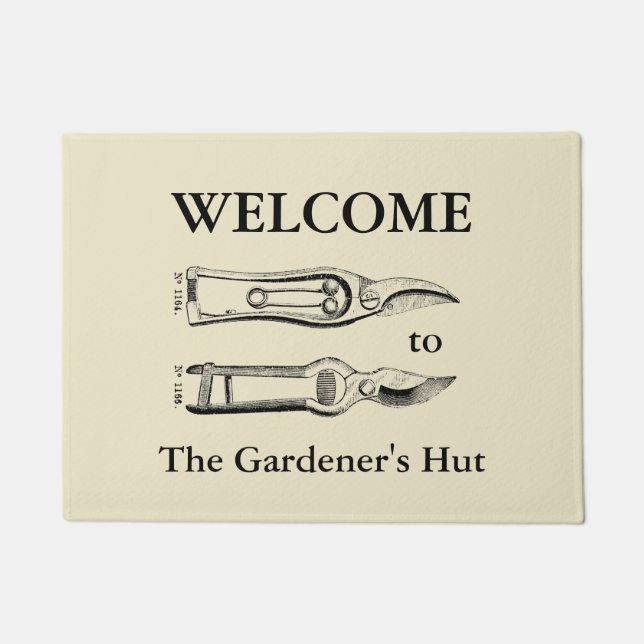 VINTAGE ILLUSTRATION Pruners Customisable Door Mat (Front)