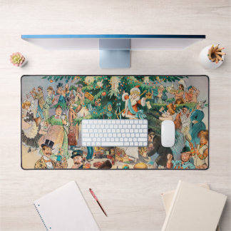 Vintage Illustration Puck's Christmas Tree, 1902 Desk Mat