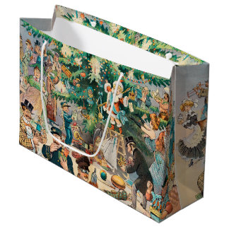 Vintage Illustration Puck's Christmas Tree, 1902 Large Gift Bag