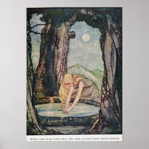 Vintage Illustration Rie Cramer Grimm's Fairy Tale Poster
