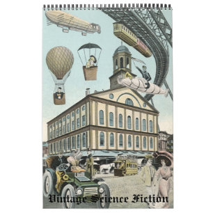 Vintage Illustration Science Fiction Steampunk Calendar