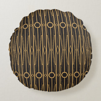 vintage illustration. Seamless geometric ornament Round Cushion