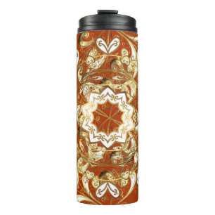 Vintage illustration. Seamless pattern golden elem Thermal Tumbler