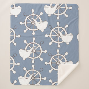 Vintage illustration seamless pattern wheel and tu sherpa blanket