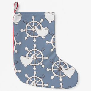 Vintage illustration seamless pattern wheel and tu small christmas stocking