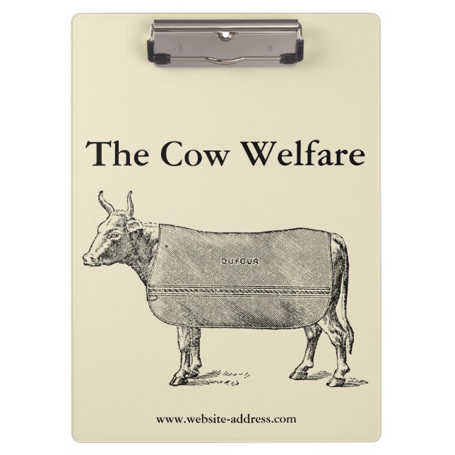 VINTAGE ILLUSTRATION The Cow Welfare Clipboard (Front)