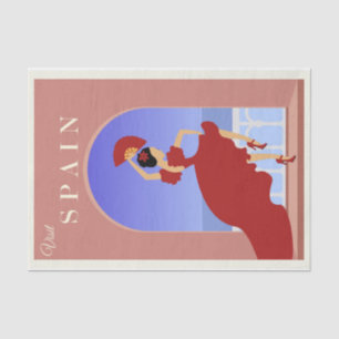 Vintage Illustration Visit Spain Tissue Paper