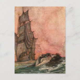 Vintage Illustration William H. Robinson Mermaid Postcard