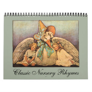 Vintage Illustrations Mother Goose Nursery Rhymes Calendar