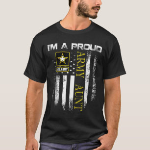 Vintage I'm A Proud Army Aunt With American Flag T-Shirt