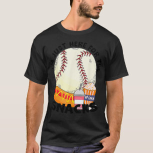 Vintage Im Just Here For The Snacks Funny Baseball T-Shirt