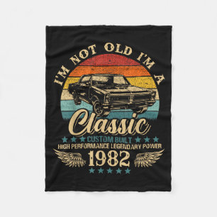 Vintage I'm Not Old I'm Clic Car Graphic Birthday Fleece Blanket
