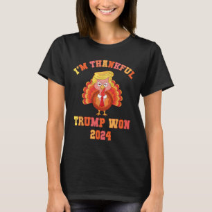 Vintage I'm Thankful Trump Won 2024 Funny Thanksgi T-Shirt