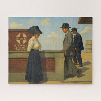 Vintage image from a western train station in 1915 jigsaw puzzle