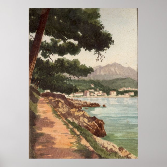 Vintage image from Menton, France print (Front)