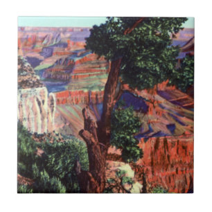 Vintage Image of Grand Canyon Landscape Tile