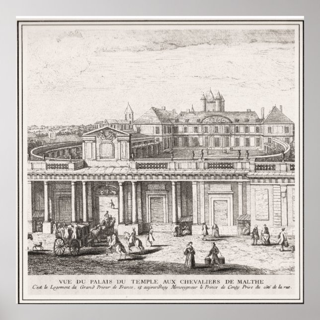 Vintage image Palace of  Knights' Templar, Malta Poster (Front)