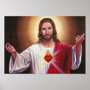 vintage, immaculate heart of holy jesus christ poster
