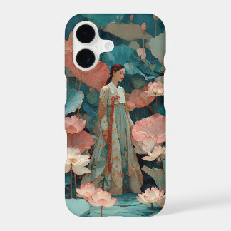 Vintage Impasto Hanbok and Pink Lotus