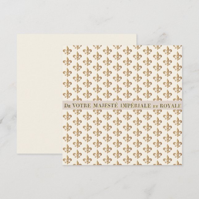 Vintage Imperial Heraldic fleur de lis note card (Front/Back)