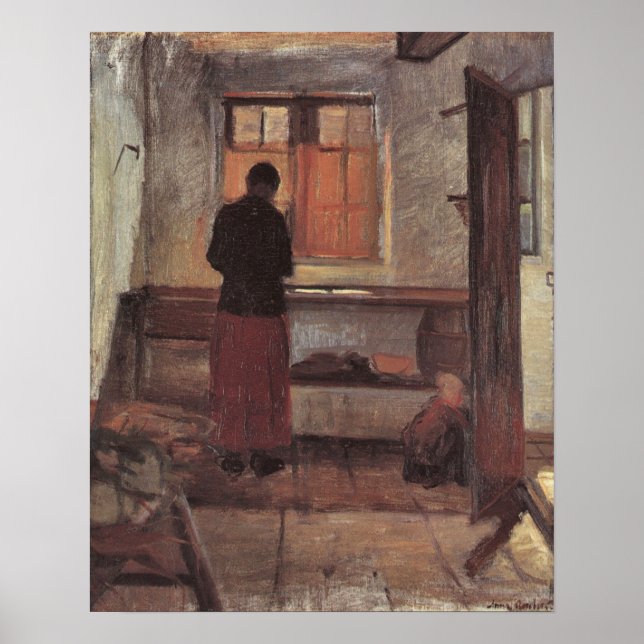 Vintage Impressionism, Girl in the Kitchen, Ancher Poster (Front)