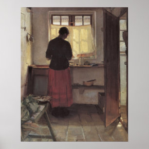 Vintage Impressionism, Pigen i Køkkenet, Ancher Poster