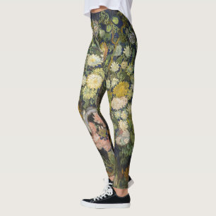Vintage Impressionist Floral Bouquet Van Gogh Leggings