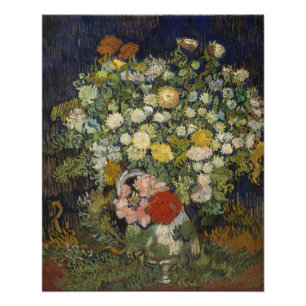 Vintage Impressionist Floral Bouquet Van Gogh Poster