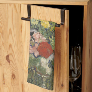 Vintage Impressionist Floral Bouquet Van Gogh Tea Towel
