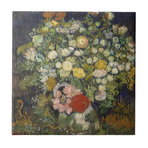Vintage Impressionist Floral Bouquet Van Gogh Tile