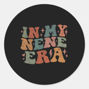 Vintage In My Nene Era Funny Groovy Retro Mothers  Classic Round Sticker