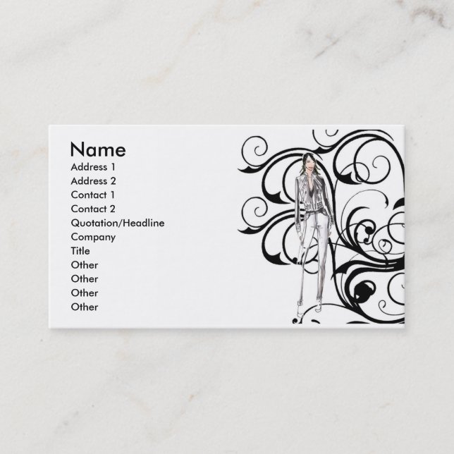 Vintage In Stylish Business Card (Front)