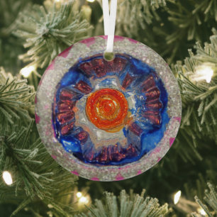 Vintage Indent Glass Christmas Ball - Cosmos Tree Decoration