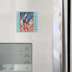 Vintage Independence and Freedom Magnet