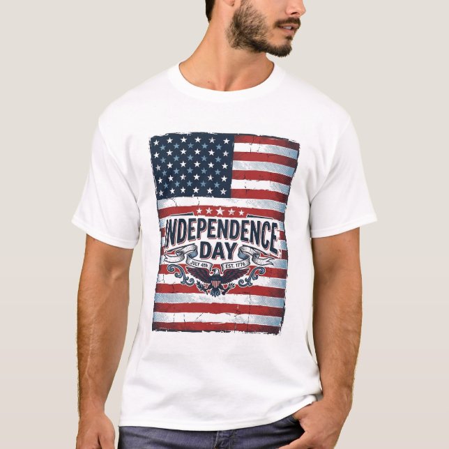 Vintage Independence Day Flag Shirt (Front)