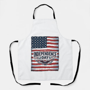 Vintage Independence Day Flag Shirt Apron