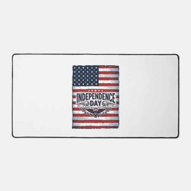 Vintage Independence Day Flag Shirt Desk Mat (Front)