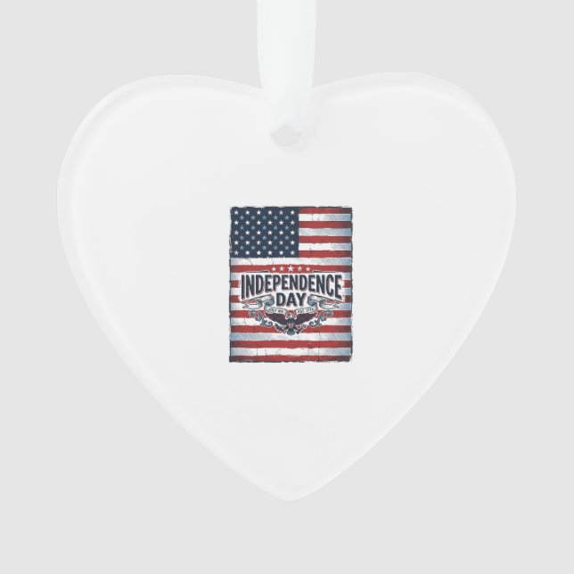 Vintage Independence Day Flag Shirt Ornament (Front)