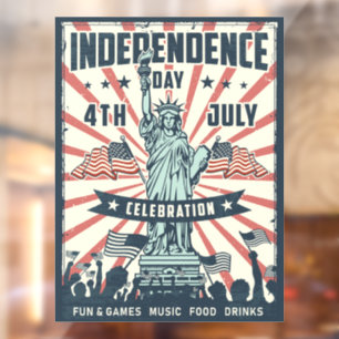 Vintage Independence Day Window Cling