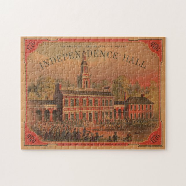 Vintage Independence Hall Illustration (1878) Jigsaw Puzzle (Horizontal)