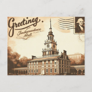Vintage Independence Hall Postcard