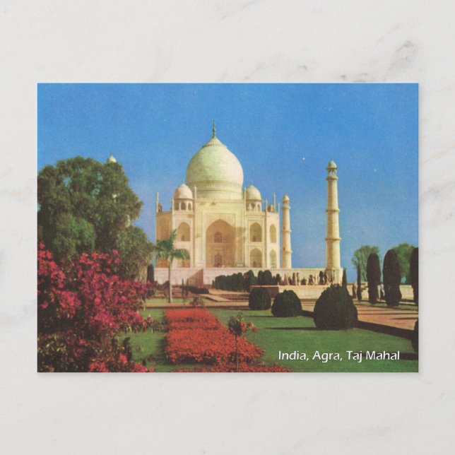 Vintage, India, Agra, Taj Mahal Postcard (Front)
