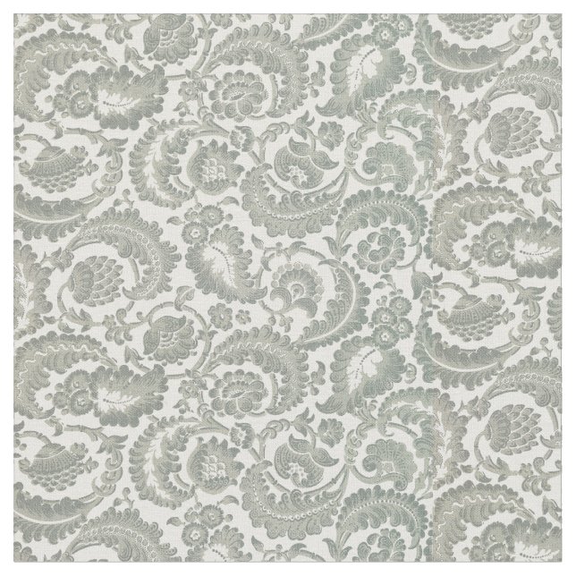 Vintage India Style Floral Chintz Pattern Fabric (Close Up)