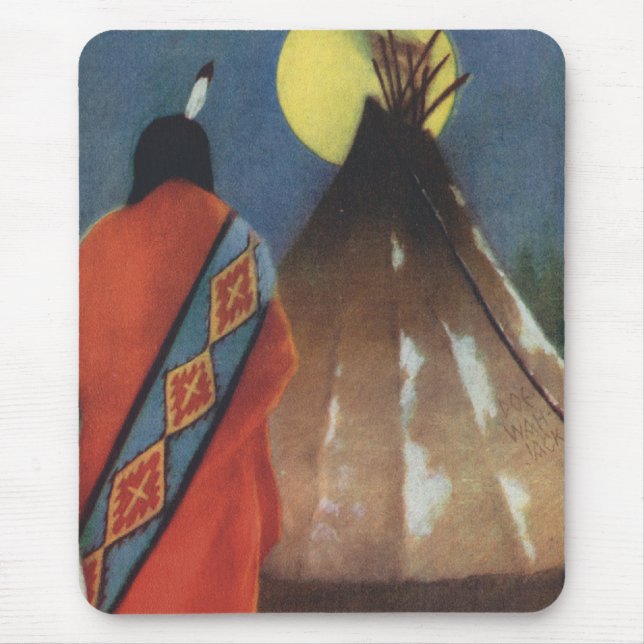 Vintage Indian and Teepee Mouse Pad (Front)