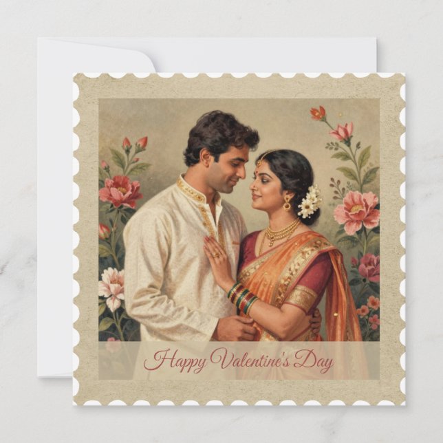 Vintage Indian Attire – Valentine’s Day Card (Front)