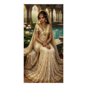 Vintage Indian Bride Palace Lotus Pond Fine Art Poster