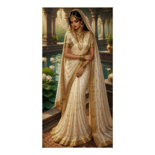 Vintage Indian Bride Palace Lotus Pond Fine Art Poster