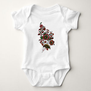 Vintage Indian Cotton Chintz Fabric Baby Bodysuit