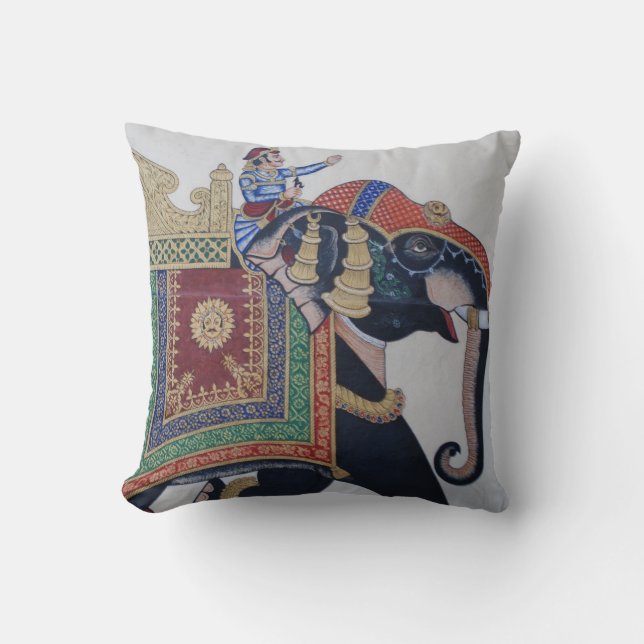 Vintage Indian Elephant - Pillow (Front)