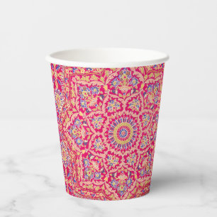 Vintage Indian Embroidery Pattern Paper Cups